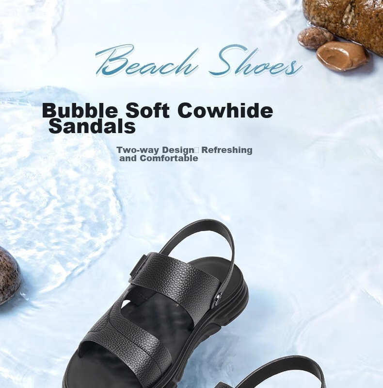 Red Dragonfly Men's Sandals 26 Summer Cowhide Non-Slip Soft Sole Dual-Wear Beach Leather Sandals WTT250402S Brown Size 42 1