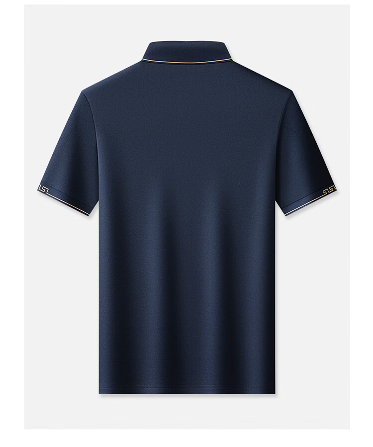 Aidengbao Summer Short-Sleeve Polo Shirt for Men, Embroidered Business Commute Collared Polo T-Shirt, Black 01185/100A(3XL) 16