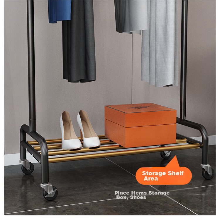 Yicainianhua Coat Rack, Floor-Standing Clothes And Hat Stand, Luxurious Bedroom Coat Hanger, Thickened Drying Rod, Multifunctional Bag Hanger, 2172-GDB 12