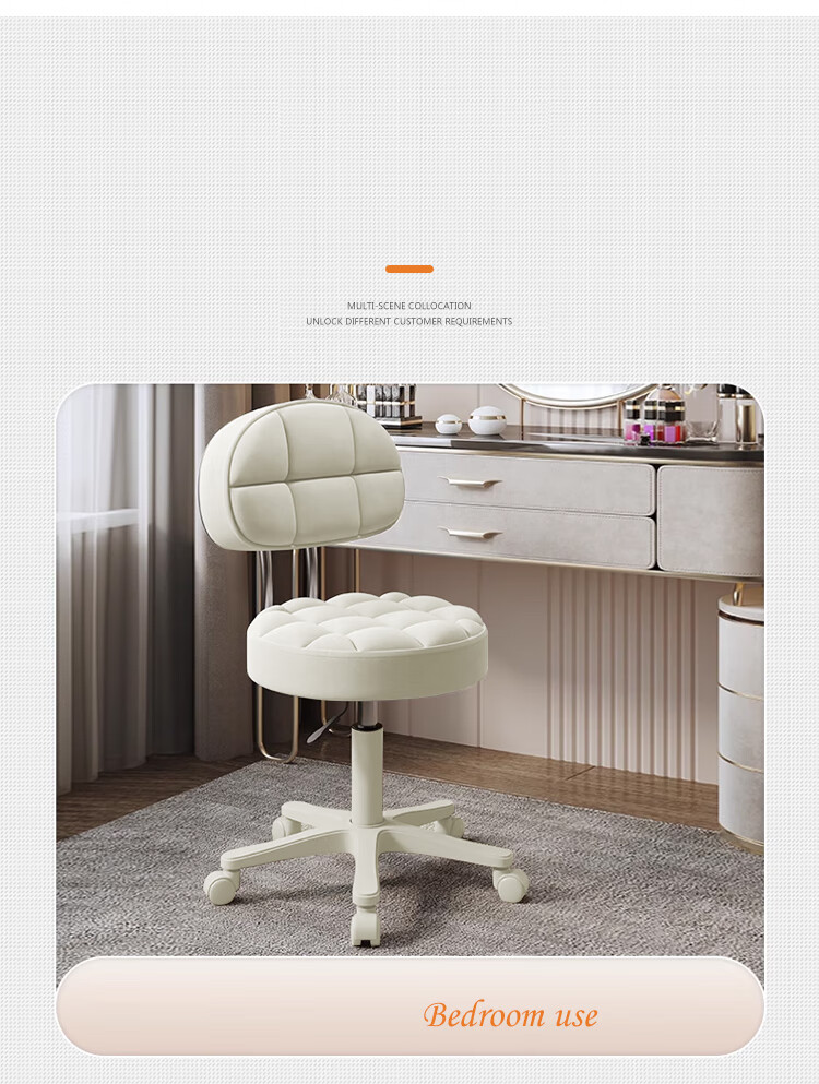 Huakaizhixing Stool Bar Chair Home Adjustable Height Swivel Chair Rotating Beauty Salon Stool Front Desk Rolling Stool Round Stool BY651 Gray 14