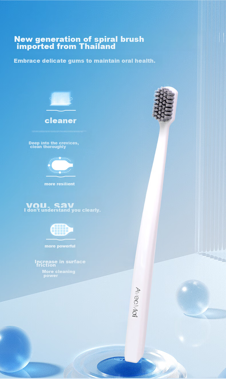 Avec Moi Toothbrush, Soft And Flexible Bristles, Adult Fine Bristle Care Toothbrush, 1 Pack (Gentle on Gums, Deep Cleaning) 3