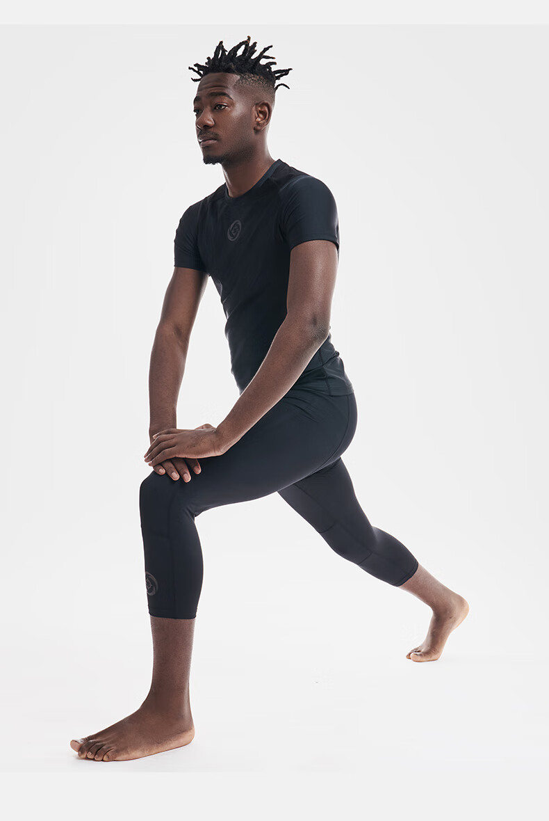 RIGORER Temperature-Adjustable Shorts, Men's Compression Pants, Basketball Quick-Dry High-Elasticity Knee-Length Undershorts, Running Tight-Fitting Pants, Training 7/8 Length Shorts 29