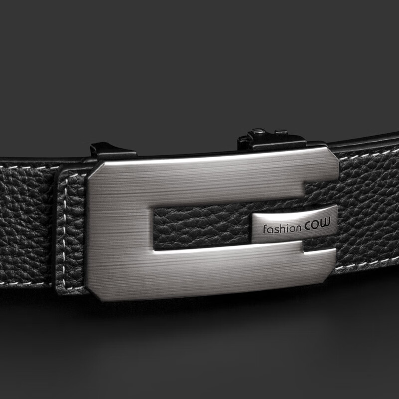 COW Men's Automatic Buckle Belt, Top-Grain Leather Waistband for Young And Middle-Aged Men, Genuine Leather Business Belt, Gift 910