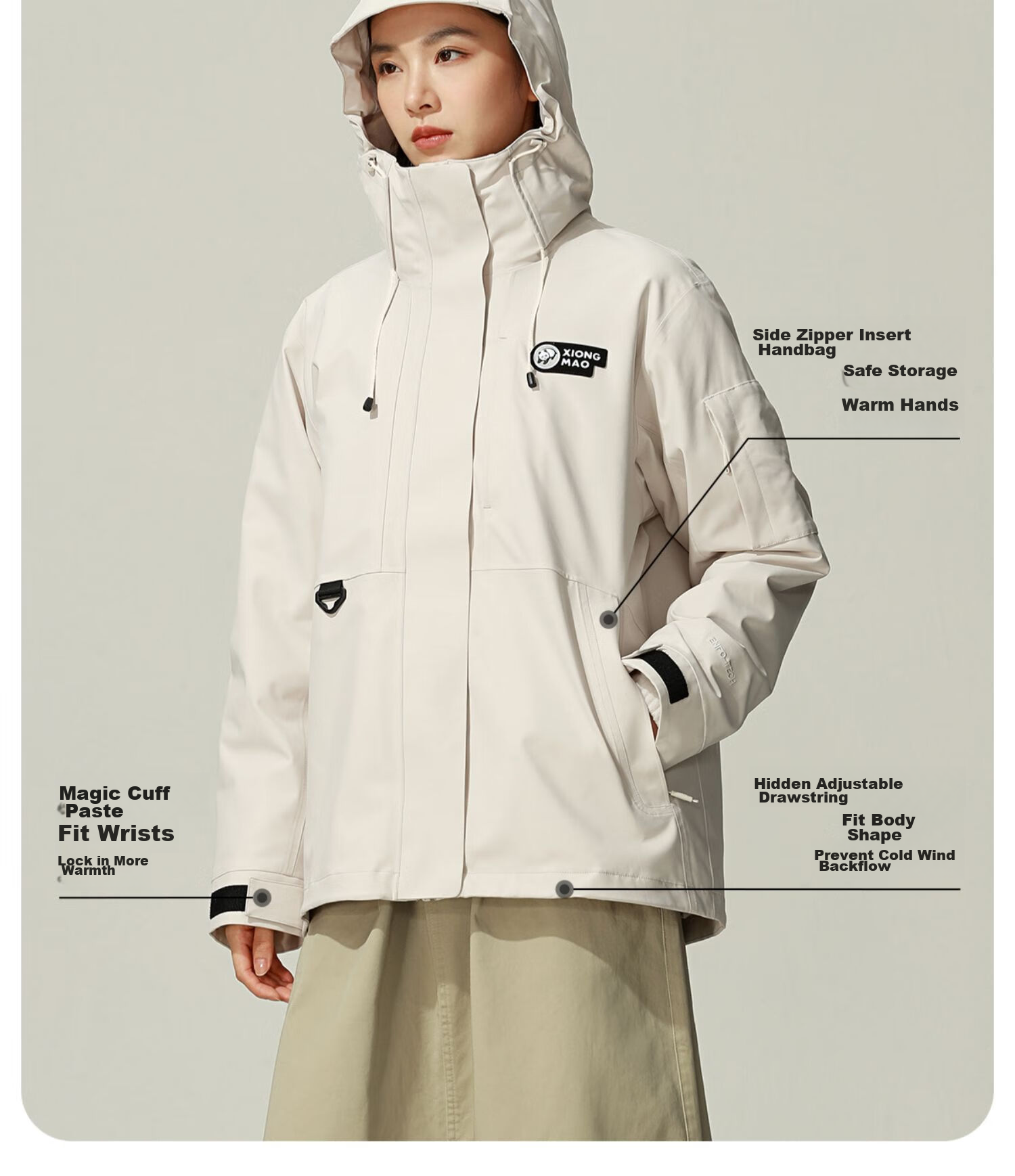 CAMEL Outdoor Waterproof, Windproof, And Breathable Jacket for Men And Women, Three-In Fleece-Lined Warm Mountaineering Coat 14