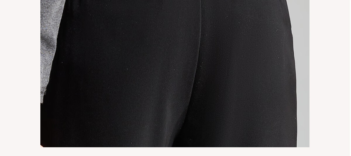 Chushen Women's High-Waisted Wide-Leg Pants with Draping Effect, Slimming Black Casual Trousers S137K5866 Size L 3