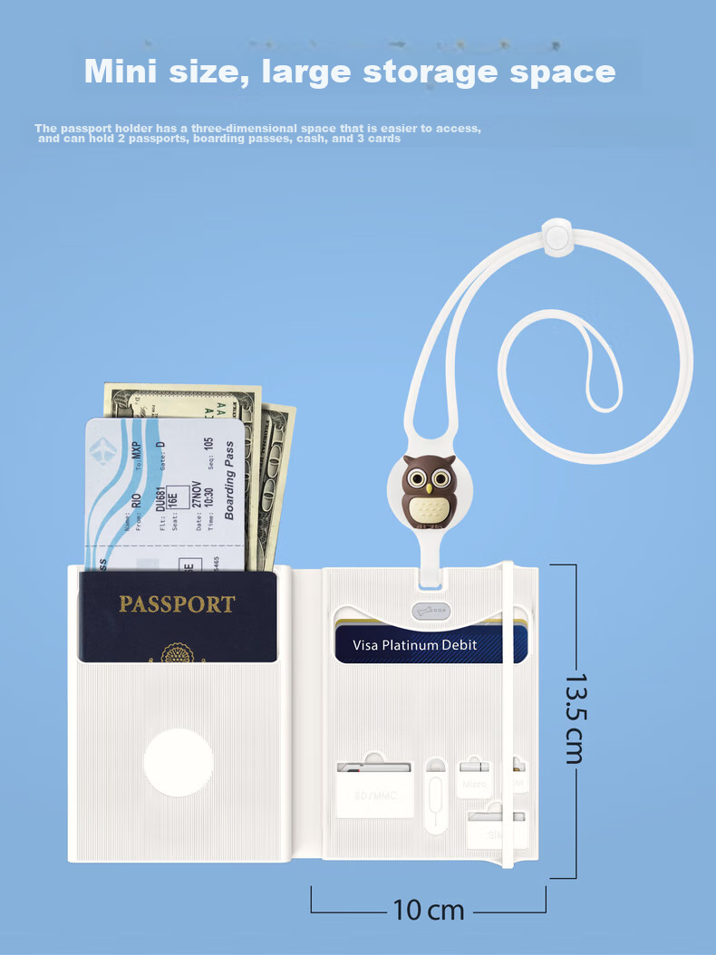 Bone Travel Wallet with Integrated Passport Holder, Multifunctional Document Case, Bank Card Organizer, International Flight Boarding Pass Holder And Card Holder 4