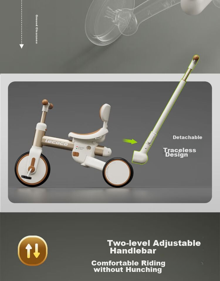 Lecoco Children's Tricycle, Baby Multifunctional Balance Bike, Transformable Lightweight Stroller for Toddlers Aged 1-5, Woke S3 21