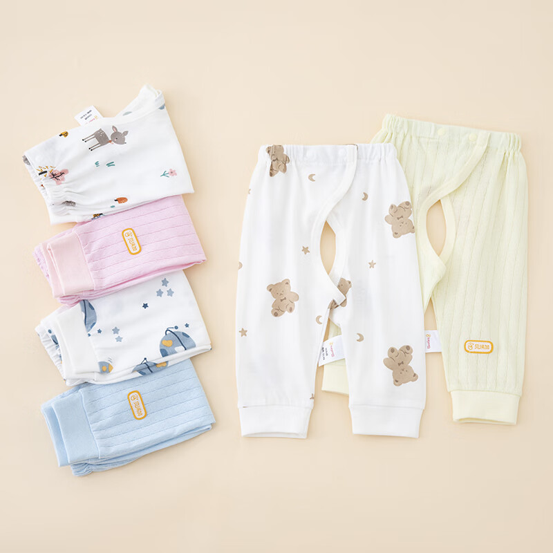 Детские штаны Babyprints, 2 шт., для новорожденных, тонкие на все сезоны, с принтом "Олень" и розовые, размер 52
