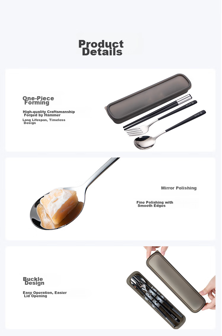 JD Original Cute Space Capsule Portable Cutlery Set, 304 Stainless Steel Spoon And Chopsticks, Elementary School Student Takeaway Cream-Colored Tableware 12