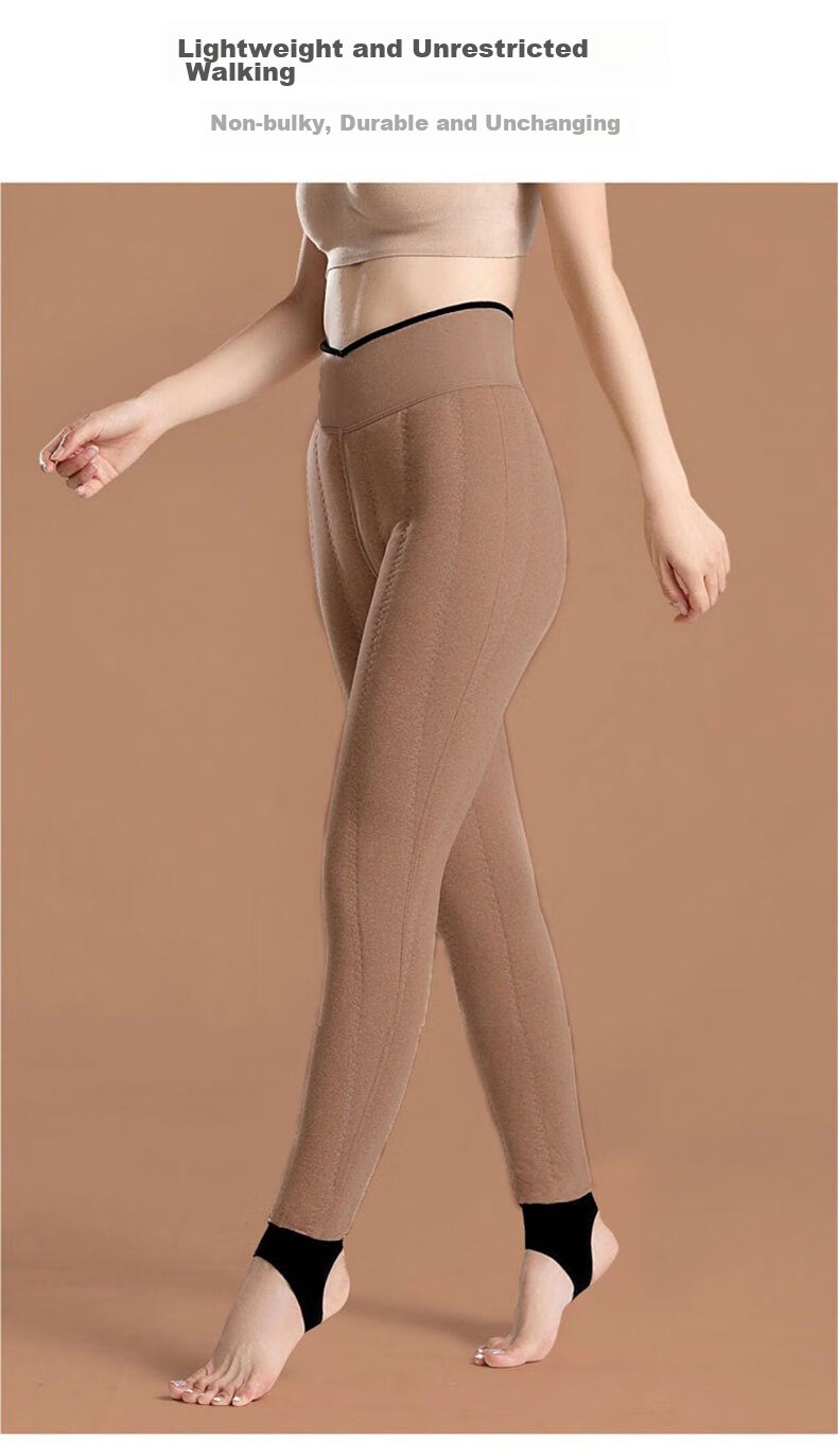 LangSha Women's Leggings, Extra Thick Wool Pants from Northeast China, Autumn And Winter Wear, Fleece-Lined, Cold-Resistant, One-Piece Thermal Pants, High-Waisted, Slimming Cotton Pants 13