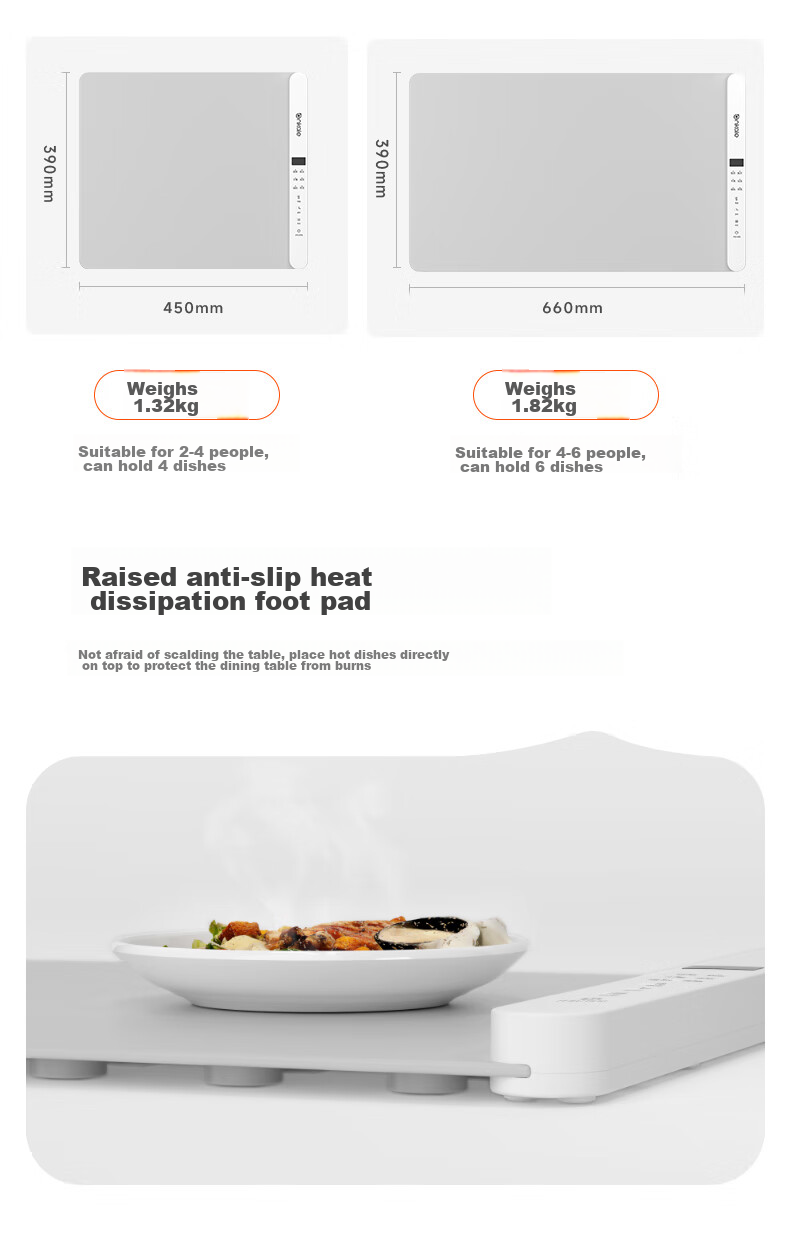 Ankale Food Warming Plate Upgraded Detachable Temperature Control Ultra-thin Integrated Silicone Roll-up Multi-level Adjustable Heat Preservation Board AJL-N03 8