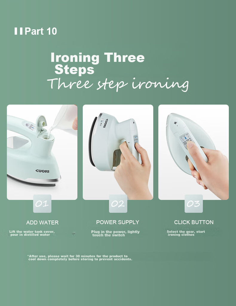 CuoRi 2026 New Hanging Handheld Garment Steamer Small Large Steam Electric Iron 130ml Water Tank High Power Sterilization Wrinkle Removal Gift ST-717 18