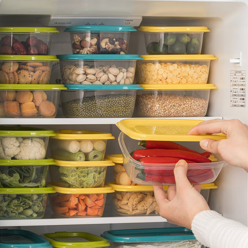 CHAHUA Refrigerator Storage Containers, Food Preservation Boxes, Travel Picnic Boxes, Lunch Boxes, Bento Boxes, 12 Pieces in Random Colors