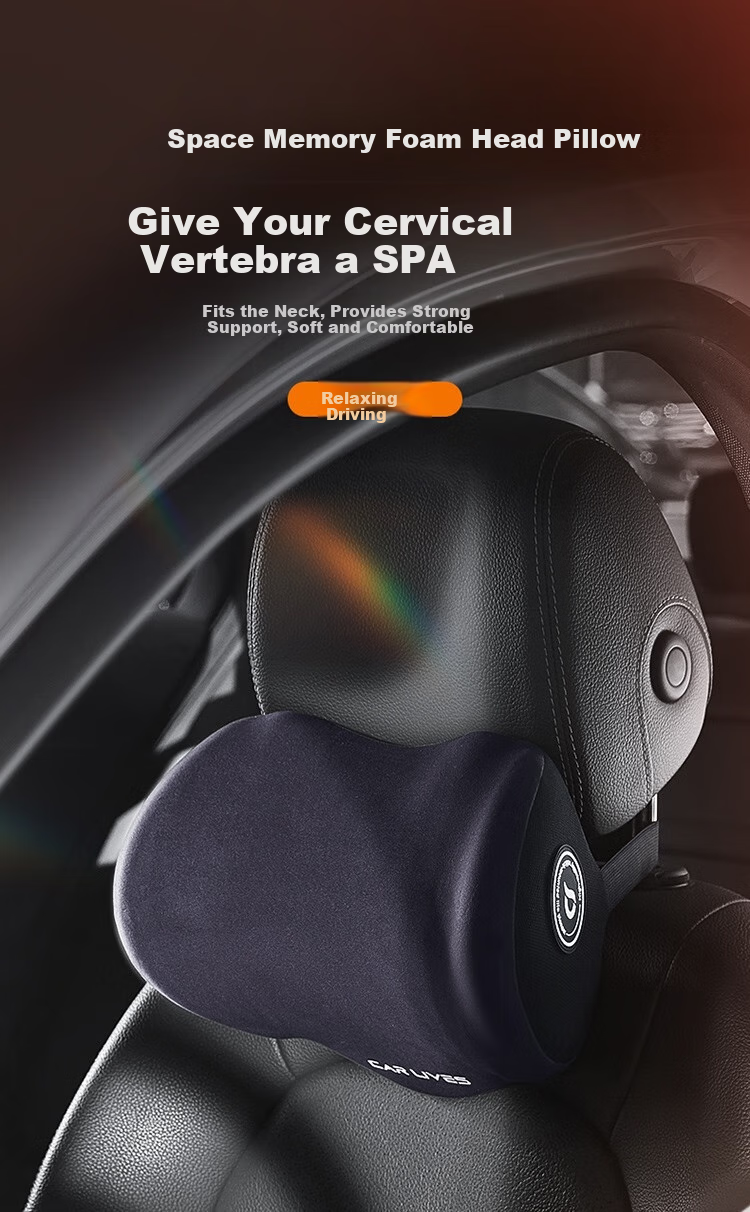 Car Lives, Car Headrest, Neck Pillow for Car, Cervical Pillow for Car Seat, Car Interior Seat Cushion, Gray 1