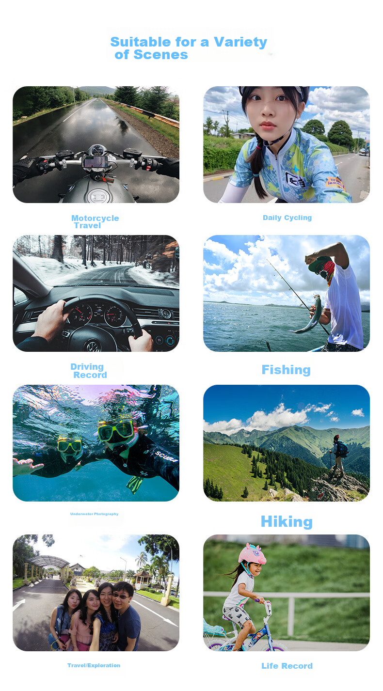 Shangou G20 Thumb Action Camera, Touchscreen 4K Enhanced Anti-Shake Portable Recorder, VLOG Shooting Outdoor Cycling Fishing Travel First-Person View Pre-Record Action Camera 64GB 3