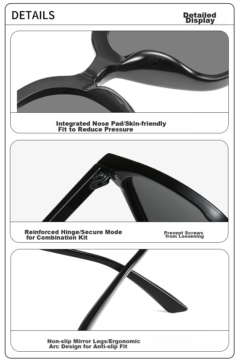 Baixiaoshe Korean Version Sunglasses-2308 [Gray Lenses], Sun Protection Glasses, Trendy Style for Men And Women, Driving Sunglasses 4