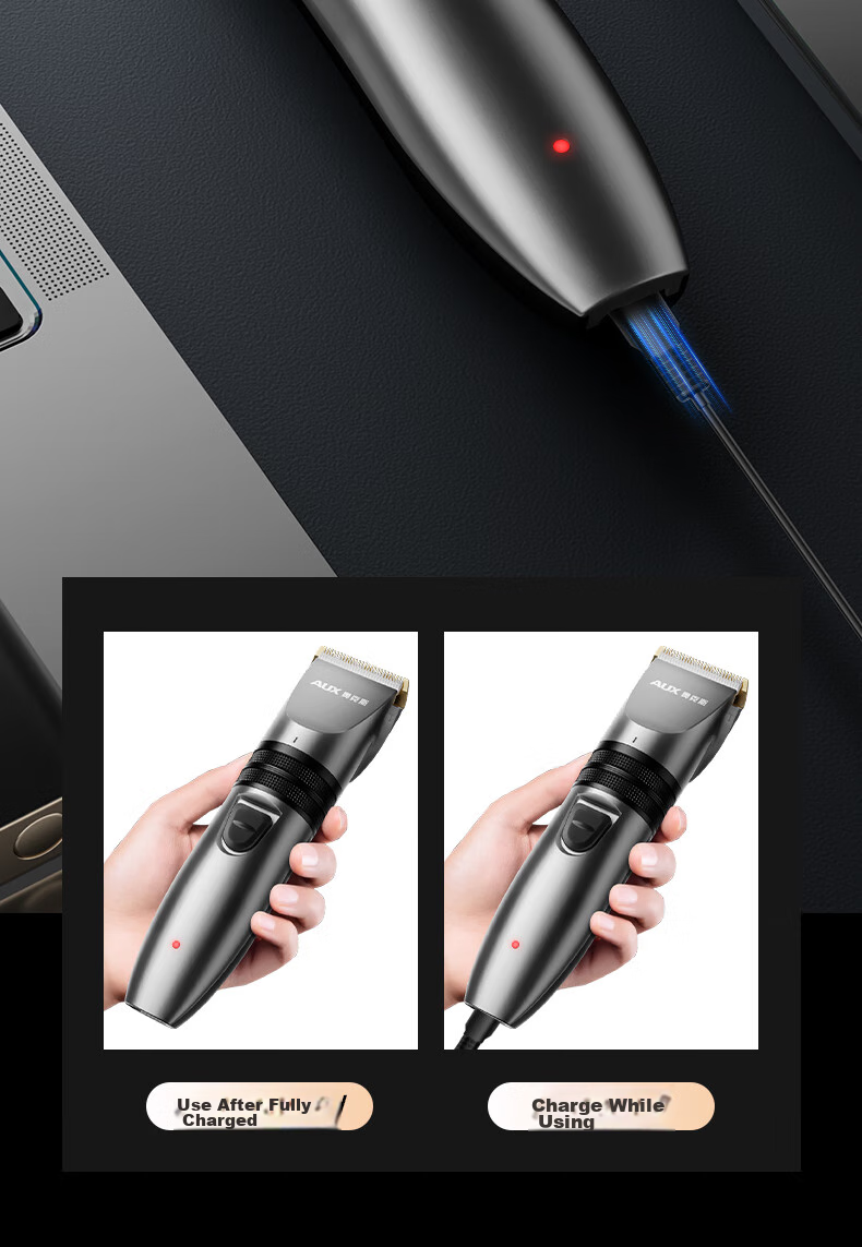 AUX Hair Clipper, Home Electric Shaver for Adults And Children, Self-Haircut Tool with Push-Head, Electric Hairdressing Set, Complete Hairdressing Kit 20