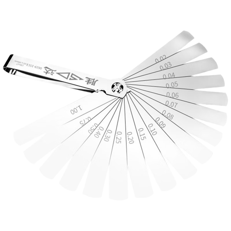 Shengda Stainless Steel High-Precision Single-Piece Feeler Gauge Set for Thick And Thin Valve Gap Measurement, 17-Piece Kit
