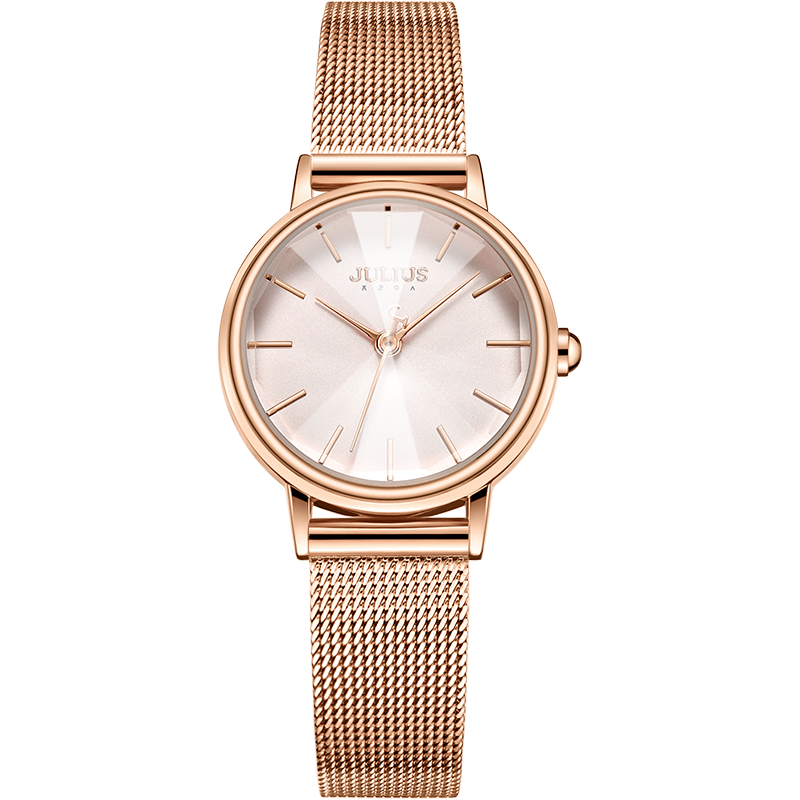 Julius Women's Watch Lightweight Luxury Trendy Fashion Versatile Minimalist Ins Style Quartz Rose Gold JA-1120B