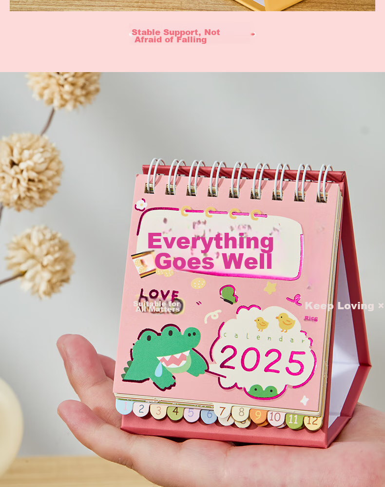 Class 3-2 2026 Creative Cartoon Lucky Desktop Calendar Small Ornament 2025 Monthly Planner Daily Countdown Memo Large Size 13