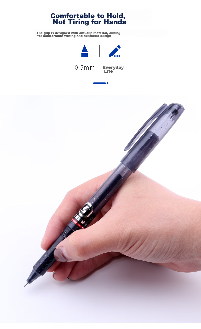 BAOKE PC1808 Gel Pen Full Needle Tube 0.5mm Student Pen Stationery Office Signing Pen Black 36 Pcs/box 5
