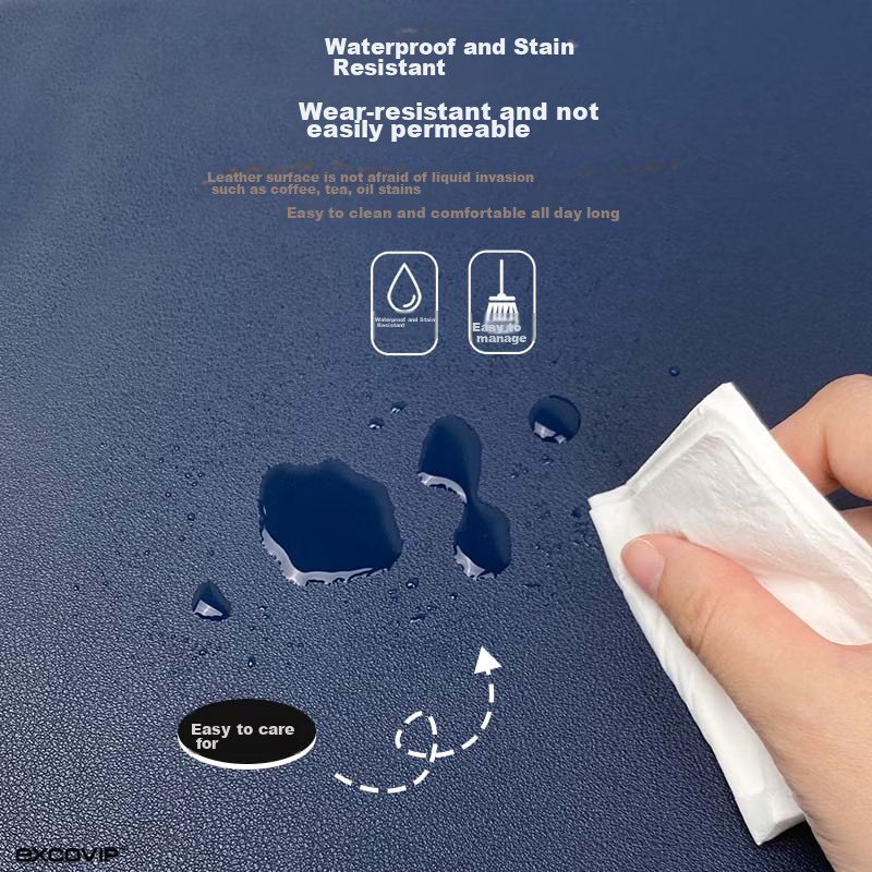 EXCO 1.4-Meter Blue And Yellow Double-Sided Waterproof Leather Mouse Pad, Study Desk Mat, Computer Office Desk Mat, Extra Large Gaming Keyboard Pad, Leather Computer Desk Cover 9789 8