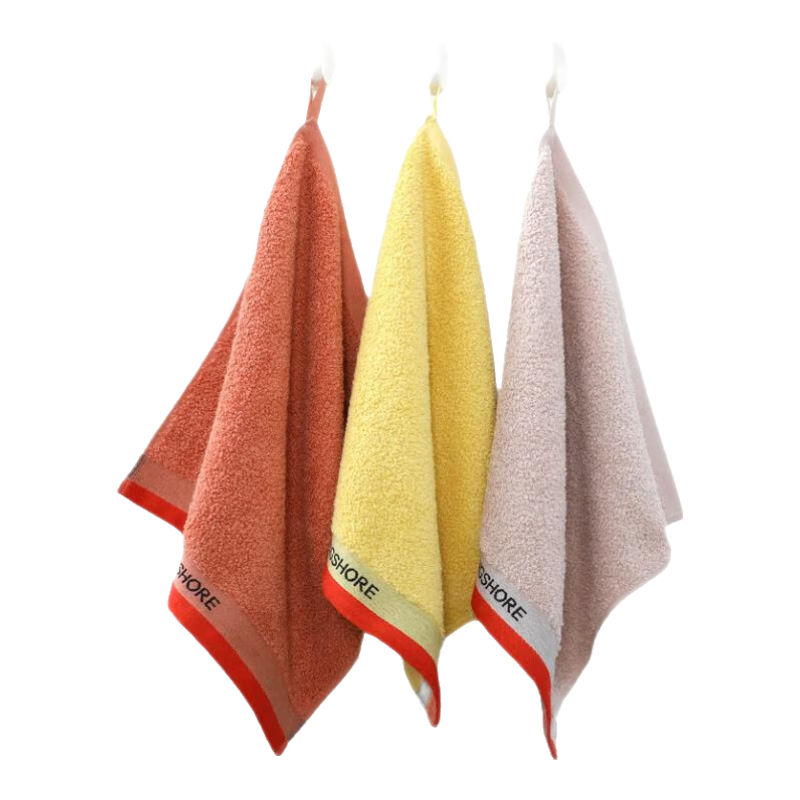 KING SHORE Pure Cotton Small Towel Hanging Face Washing Hand Towel All-Cotton Absorbent Sports Towel 3 Pack Antibacterial Individually Wrapped