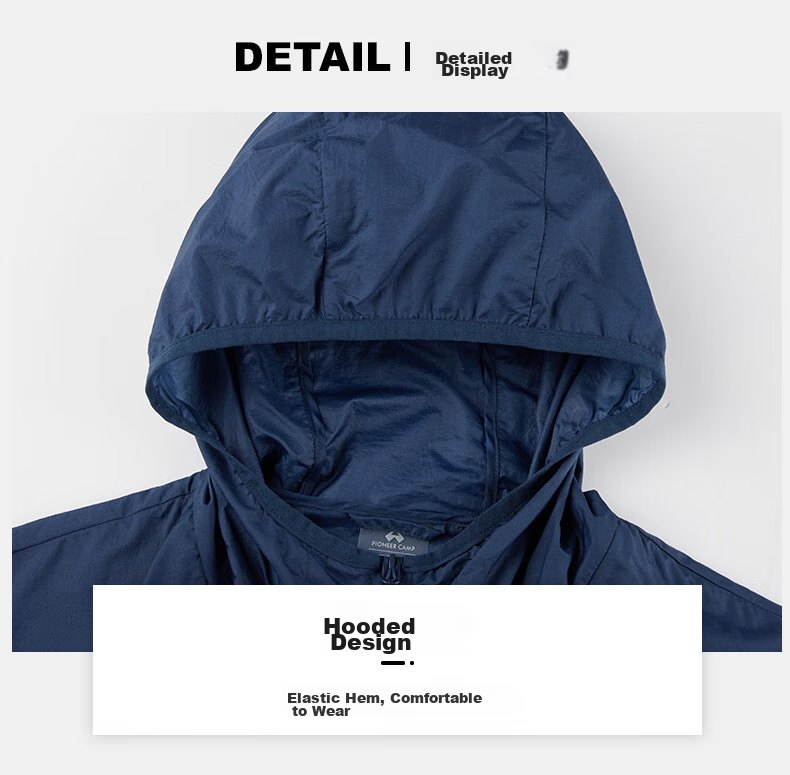 Pioneer Camp Summer Ultra-Thin UV Protection Men's Sun Protection Clothing, Outdoor Fishing Breathable Skin Coat Jacket, Gray Blue, S 32