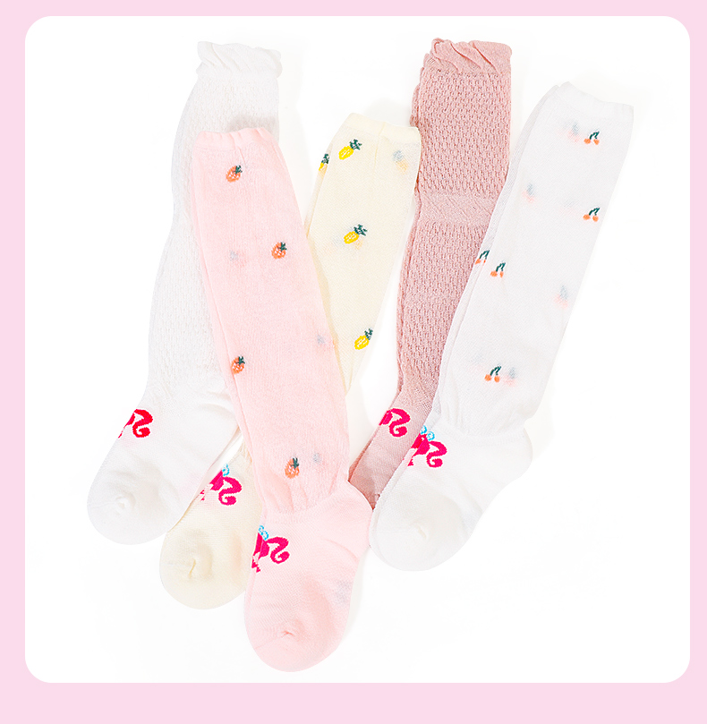 Barbie Children's Mid-Calf Socks, Girls' Over-Knee Thin Summer Cotton High Tube Socks, Student Baby Long Socks 5