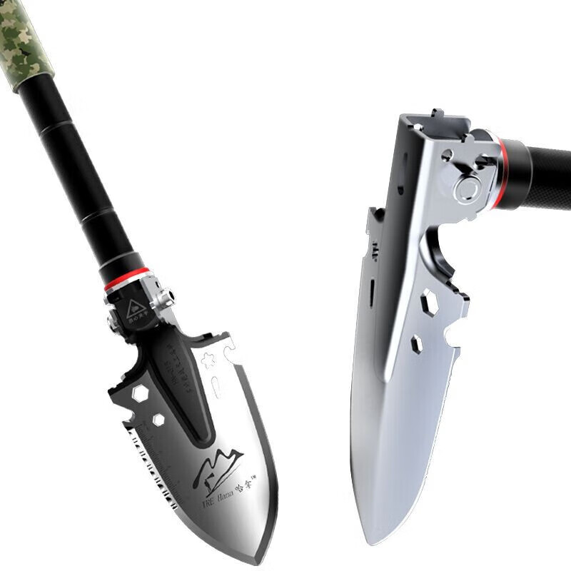 TRE-Hana HN-G15 Premium Military Shovel, Multifunctional Outdoor Spade, Car-Mounted Iron Shovel, Portable Small Folding Military Spade