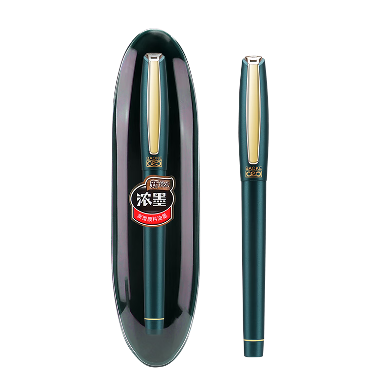 BAOKE PC5038 0.5mm Gel Pen Large Capacity Signature Pen Bullet Tip Water Pen Moss Green Black Ink Single Pack