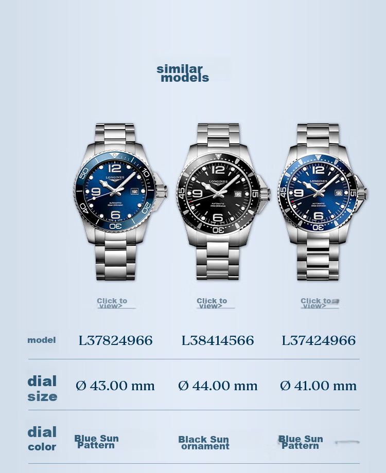 LONGINES Swiss Watch, Conquest Diving Series, Men's Steel Strap Mechanical Watch L37424566 11
