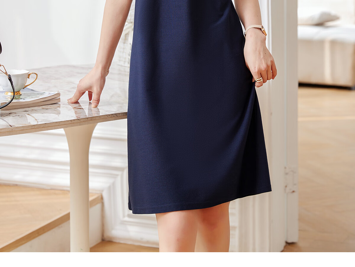 Chushen Summer Short-Sleeve Dress for Women, Fashionable Color-Block Casual Sporty Preppy Style POLO Dress S13KQ1019 11