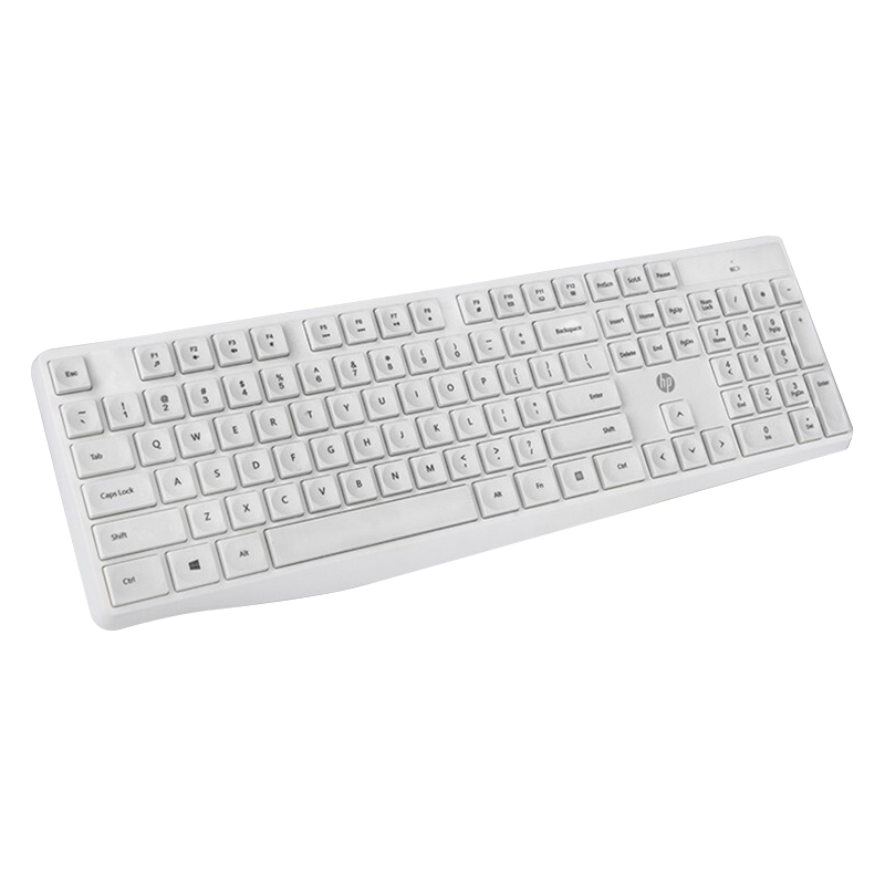 HP Wireless Keyboard, Office Keyboard with 104 Keys, Wear-Resistant And Splash-Proof, Ergonomic Water Drop Keycaps, Comfortable And Efficient for Office Work And Gaming, C10 White