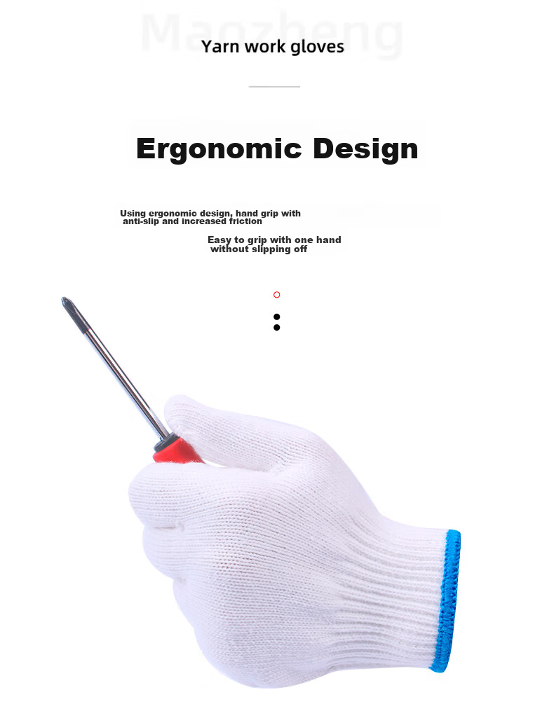 Maozheng Work Gloves, Thickened Non-Slip Wear-Resistant Construction Site Labor Protection Bar-Banging Nylon Gloves, 60 Pairs [Genuine Product] 8