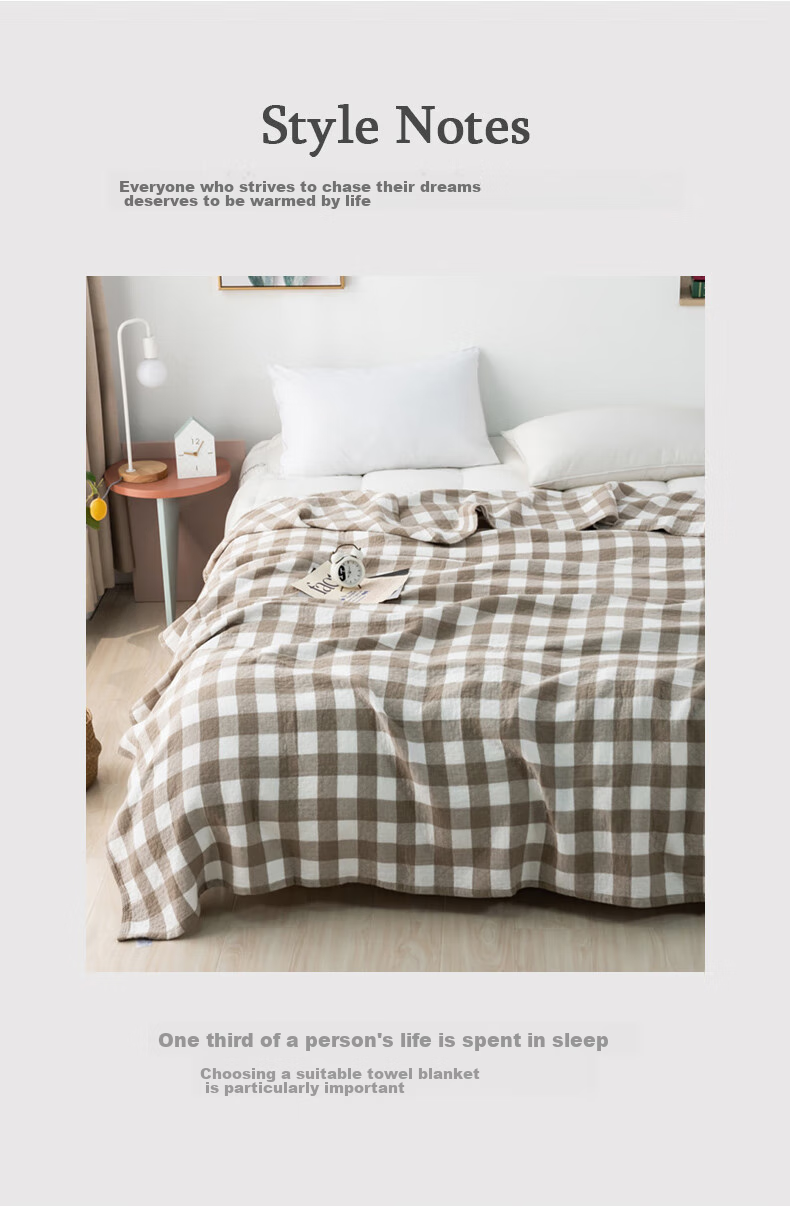 Hengyuanxiang Pure Cotton Gauze Towel Blanket, Summer Air Conditioning Quilt, Single-Person Office Nap Coverlet Shawl, 150*200cm 4