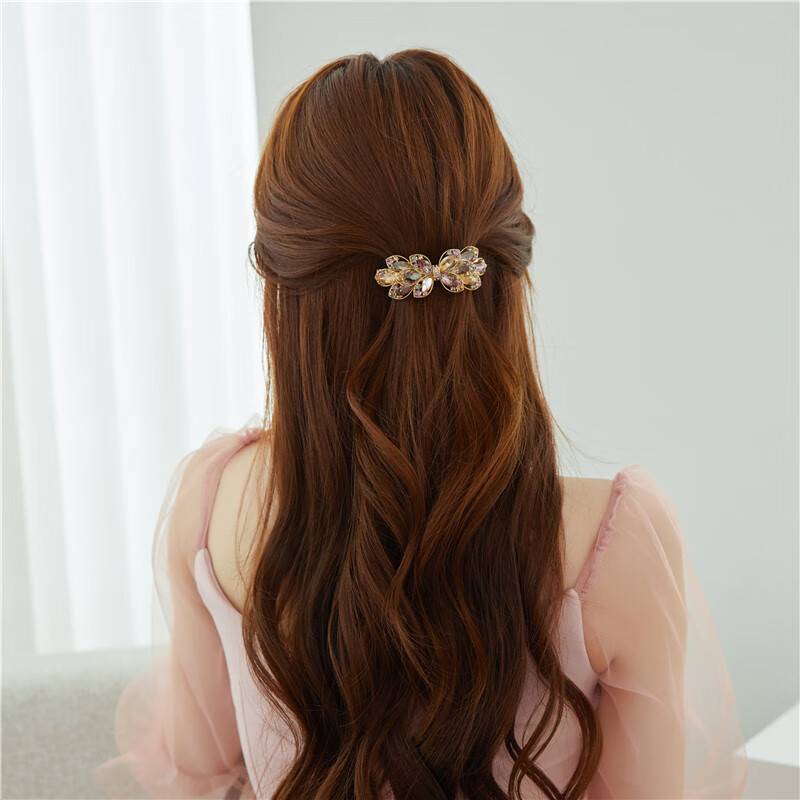 CHIMERA High-End Crystal Hair Clip for Women, Elegant Barrette, Back of Head Spring Clip, Straight Clip, Mid-Autumn Festival Gift