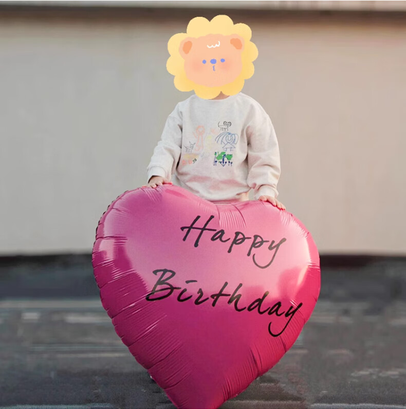 Duomeiyi Heart-Shaped Aluminum Foil Balloon for Birthday Party Decoration, Boy Girl Wedding Anniversary Party Decorations, Rose Red Happy Birthday 1