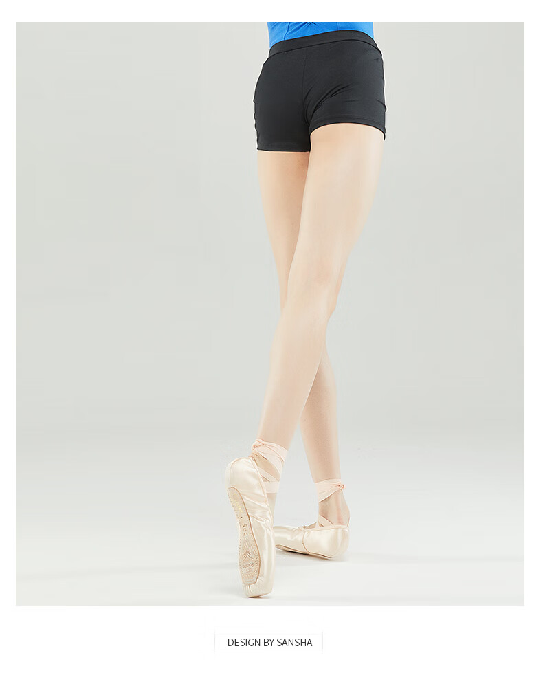 Sansha Ballet Dance Shorts, Women's Mid-Rise Tight-Fitting Practice Pants, Basic Training Three-Quarter Length Boxer Shorts, Black, M 12