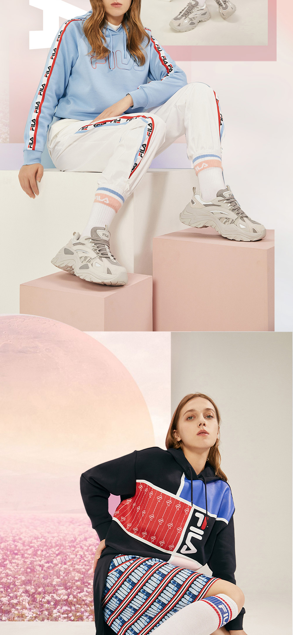 fila女鞋 斐乐官方 sofia鱼刺 复古老爹鞋女增高鞋 新款休闲鞋运动鞋