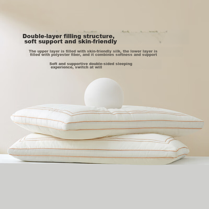 Подушка LUOLAI Home Textiles, 100% натуральный шелк, подушка для взрослых с поддержкой шеи, 46*72 см