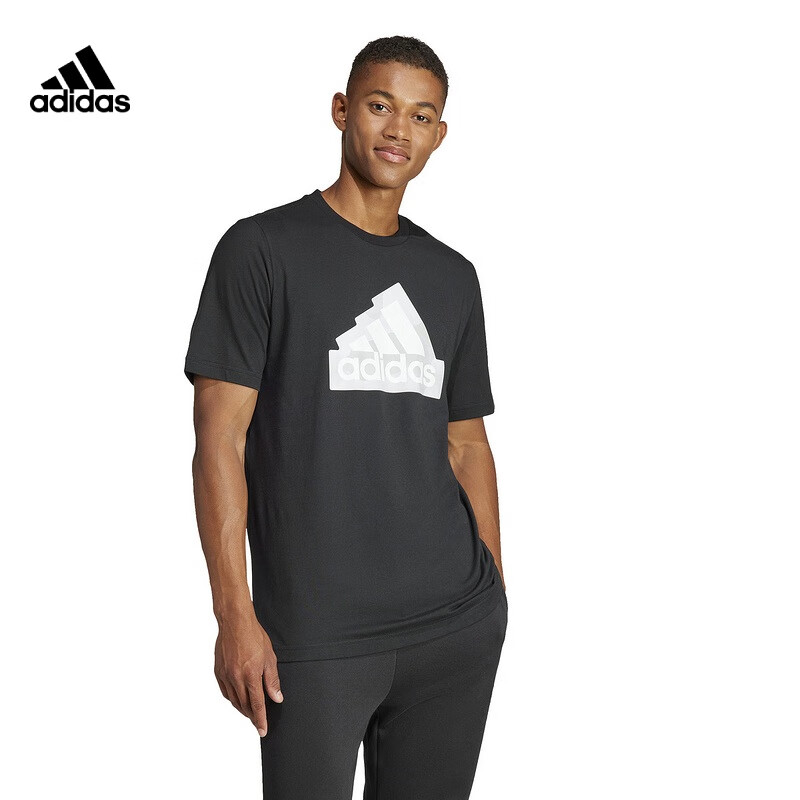Adidas Men's Summer Fashion Round Neck Sports Casual Short-Sleeve T-Shirt IS2855 7