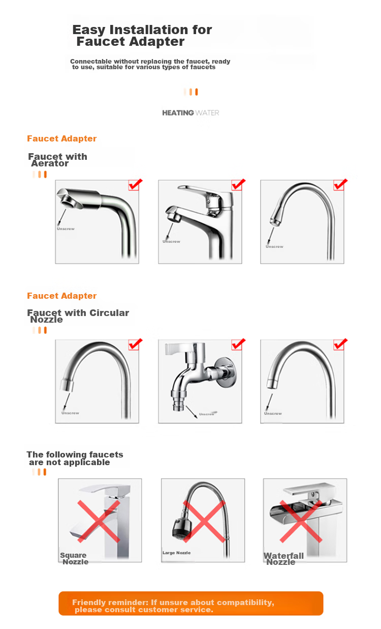 SUPOR Electric Hot Water Faucet, Instant Heating, Kitchen Treasure, Quick-Connect Fast Heating Electric Water Heater, for Bathroom And Balcony, Dual-Use for Cold And Hot Water, Heater 274247-04-CP with Free Leak Protectio 4