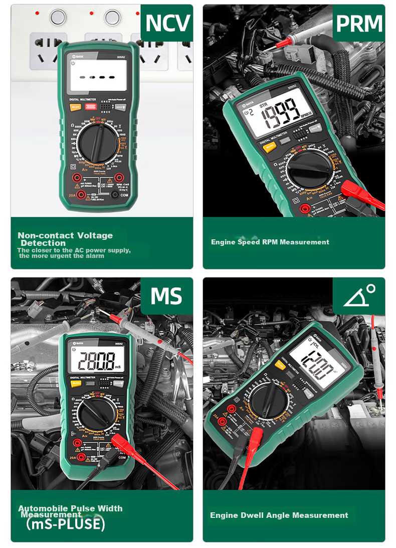 Shida SATA Automotive Multimeter, Multi-Functional Inspection, Burn Prevention, Auto Repair Digital Display Universal Meter, Electrician-Specific D05052 Standard Configuratio 22