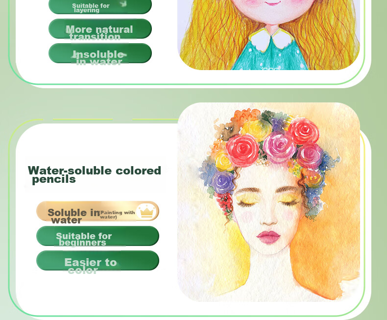 M&G Stationery, 12 Colors of Water-Soluble Colored Pencils, Student Art Coloring Set with Brushes, Red Tube Packaging, AWP36809, Children's Birthday Gift 9