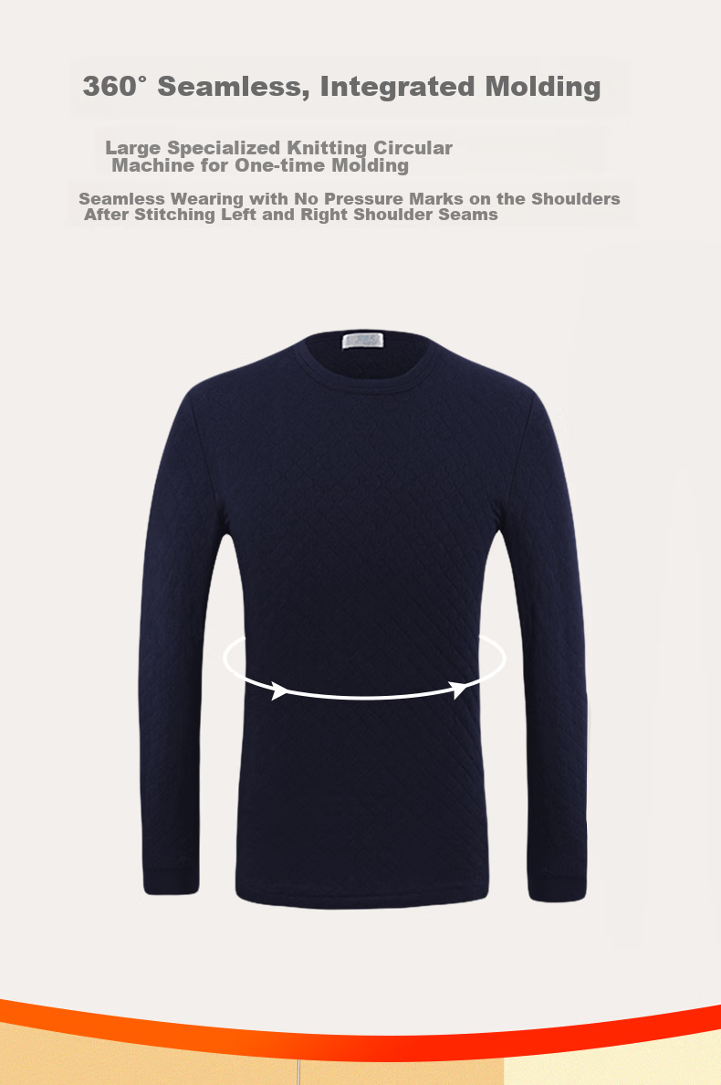 Yiershuang [Half Turtleneck Three-Layer Thickened] 100% Pure Cotton Thermal Underwear for Men And Women, Autumn Top And Bottom Set, Fall/winter 10