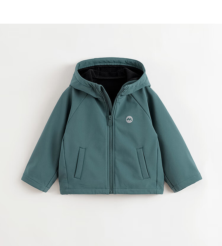 MARC&JANIE Unisex Kids Three-Proof Hooded Softshell Jacket Fleece-Lined New Year Red Windbreaker Autumn Coat 241139 3