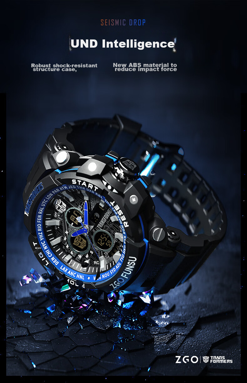 ZGO Sports Outdoor Multifunctional Digital Watch, Military Tactical Specialized Watch for Enlisted Soldiers, Mechanical Watch for Middle And High School Students, Men's Style 7