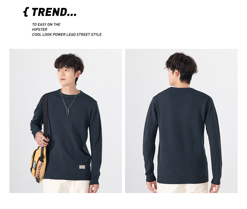 Warrior Sweater for Men, Autumn And Winter Fashion Round Neck Knit Sweater, Warm Men's Clothing Top Undershirt 19
