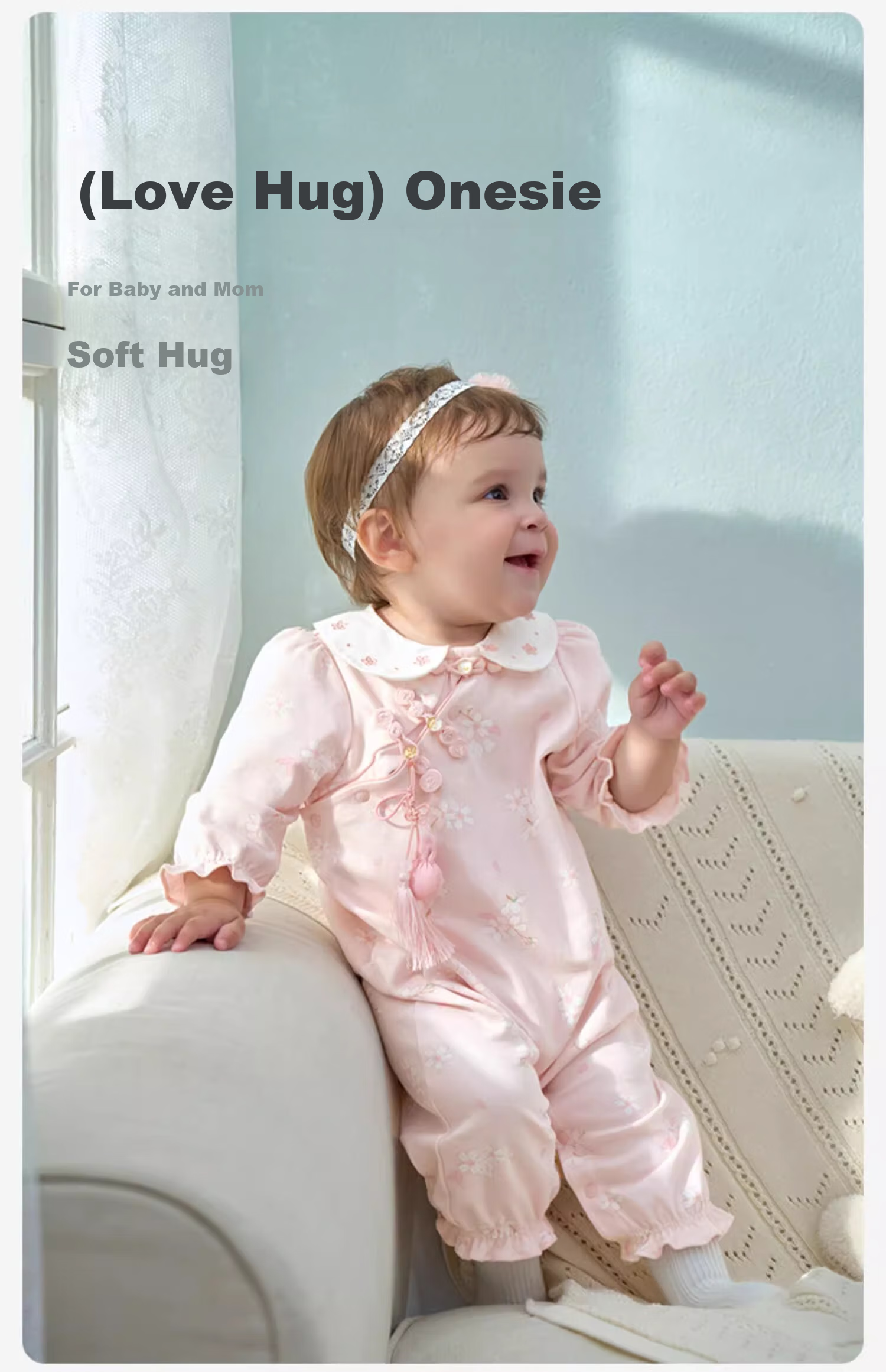 DAVE & BELLA Newborn Cotton Romper Spring And Autumn Wear for Baby Girls, Antibacterial Anti-Mite Onesie, Chinese Style Hanfu 2